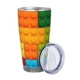 thumbnail image 2 of Cauagu Colorful Building Blocks Pattern 20oz Tumbler,Stainless Steel Vacuum Insulated Tumbler with Lid Insulated Coffee Mug Thermal Cup with Splash Proof Sliding Lid-Without Straw, 2 of 8