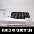 thumbnail image 4 of YANLAN Shower and Bath Mat 35x16inch Machine Washable Bathtub Mats Extra Large Tub Mat Drain Holes and Suction Cups to Keep Floor Clean, Soft on Feet (Black transparent), 4 of 8