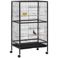 thumbnail image 1 of PawHut Bird Cage Parrot Macaw Finch Cockatoo Flight Cage Black, 1 of 9