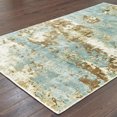 thumbnail image 4 of HomeRoots 508869 8 x 10 ft. Blue & Brown Abstract Hand Loomed Stain Resistant Rectangle Area Rug, 4 of 5