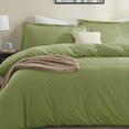 thumbnail image 3 of Virtu 3pc Duvet Cover Set, Luxury Microfiber Bedding Set Full with 2 Pillow Sham, Cala green, 3 of 10