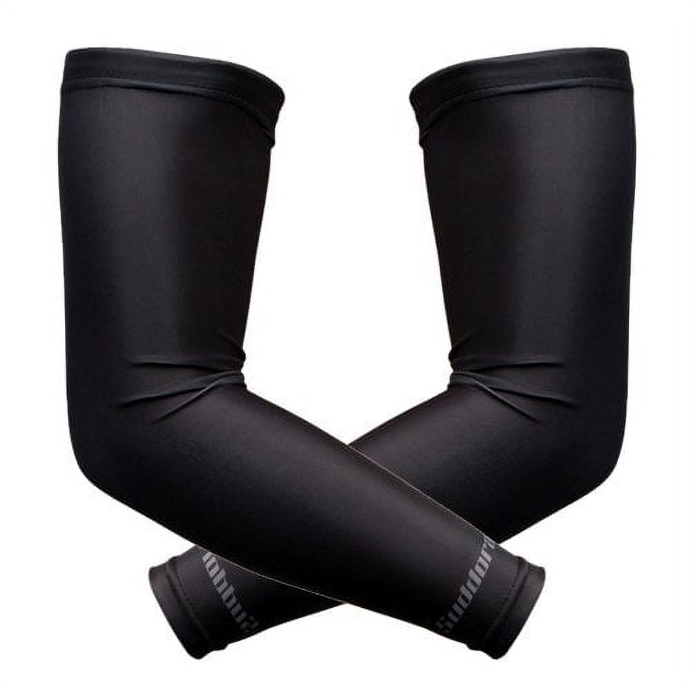 Suddora Athletic Compression Sleeve Pair, BlackSun Sleeves for Men and Women w/UV Protection for Cycling, Basketball, Football, Outdoor Sports