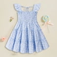 thumbnail image 2 of Quealent Toddler Girl Dress Kids Sleeveless Ruffle Dresses for Girls Summer Outfits Beach Sundress (Light Blue, 3-4 Years), 2 of 4