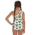 thumbnail image 3 of Xoenoiee Green Cactus Print Girls Swimsuit with Cover Up Skirt One Piece Teen Bathing Suit Removable Bra Swimwear with Pad for Summer Holiday Party, Size 13-14 Years, 3 of 7