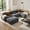 Gray, variant on Spaco U-Shaped Modular Sofa, Premium Pet Friendly Corduroy Couch, Extra Wide Armrest, Anti-Slip Base, No Assembly, Living Room Study, Gray