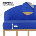 thumbnail image 3 of MoNiBloom PU Leather Counter Bar Stools with Back set of 2, Metal Frame Armless Chairs , for Dining, Kitchen, Navy Blue, 3 of 8