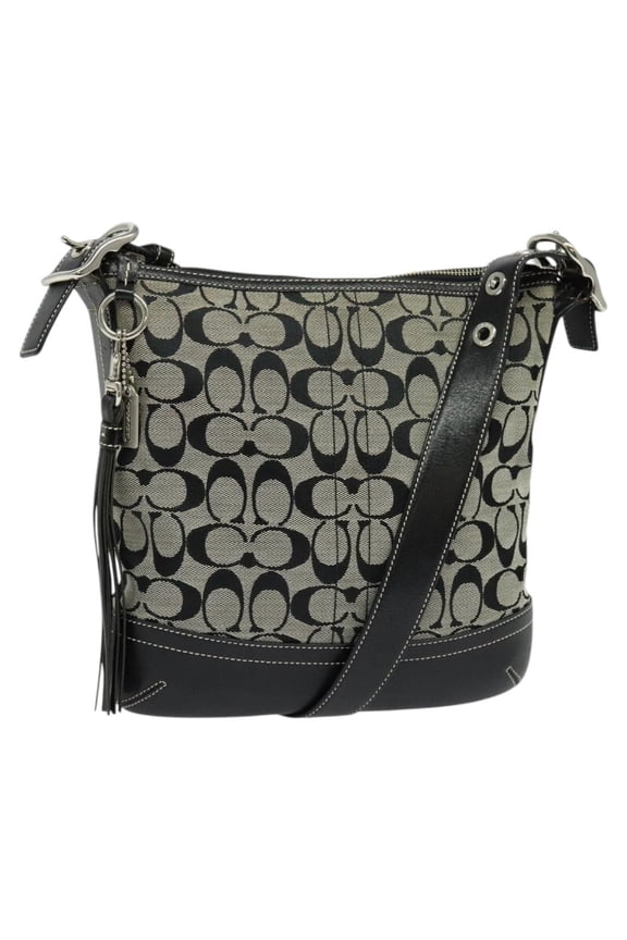 Pre-Owned Coach Signature Shoulder Bag Canvas Gray Canvas Shoulder Bag Bag