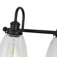 thumbnail image 4 of Warehouse of Tiffany Aester Matte Black 3-Light Cone Glass Shade Wall Sconce, 4 of 6