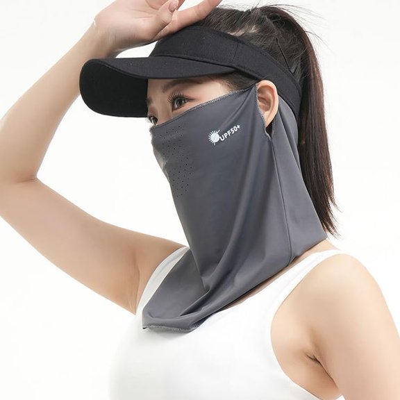 DOVACKA UPF 50 Ice Silk Cooling Breathable UV Face Mask, Lightweight Neck Gaiter for Golf Hiking Running Cycling,2 pcs