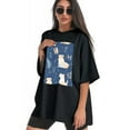 thumbnail image 3 of Plus Size Shirt for Women Black Tops for Women Short Sleeves Shirt for Women Dogs 01 T Shirt Crewneck Shirt for Women 4XL, 3 of 5