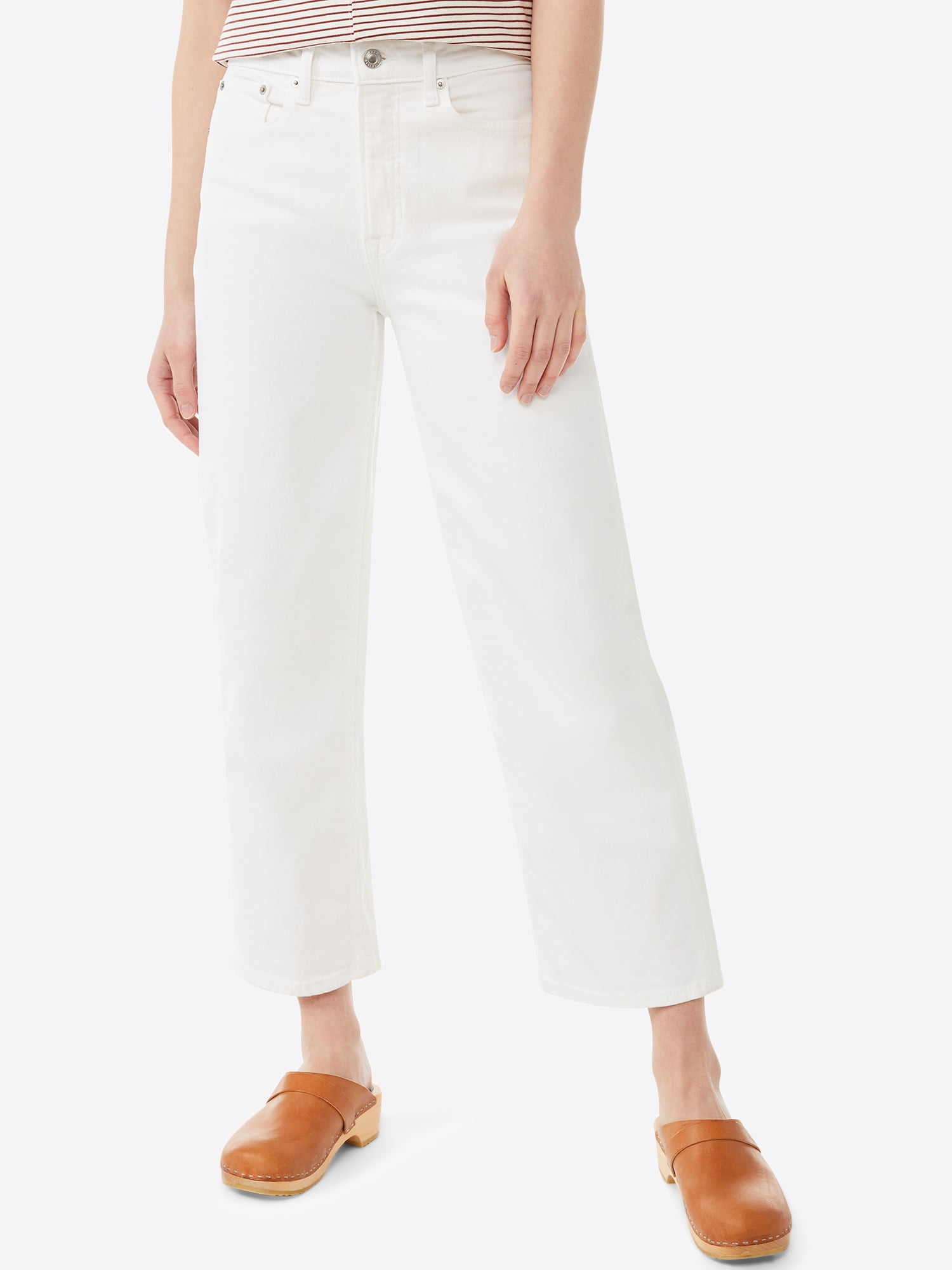 Free Assembly Women's Cropped Wide Straight Jeans - Walmart.com