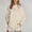Beige, variant on MHFRRA Hoodies 2025 Women's Solid Color High Collar Hoodie with Side Pockets Non Velvet