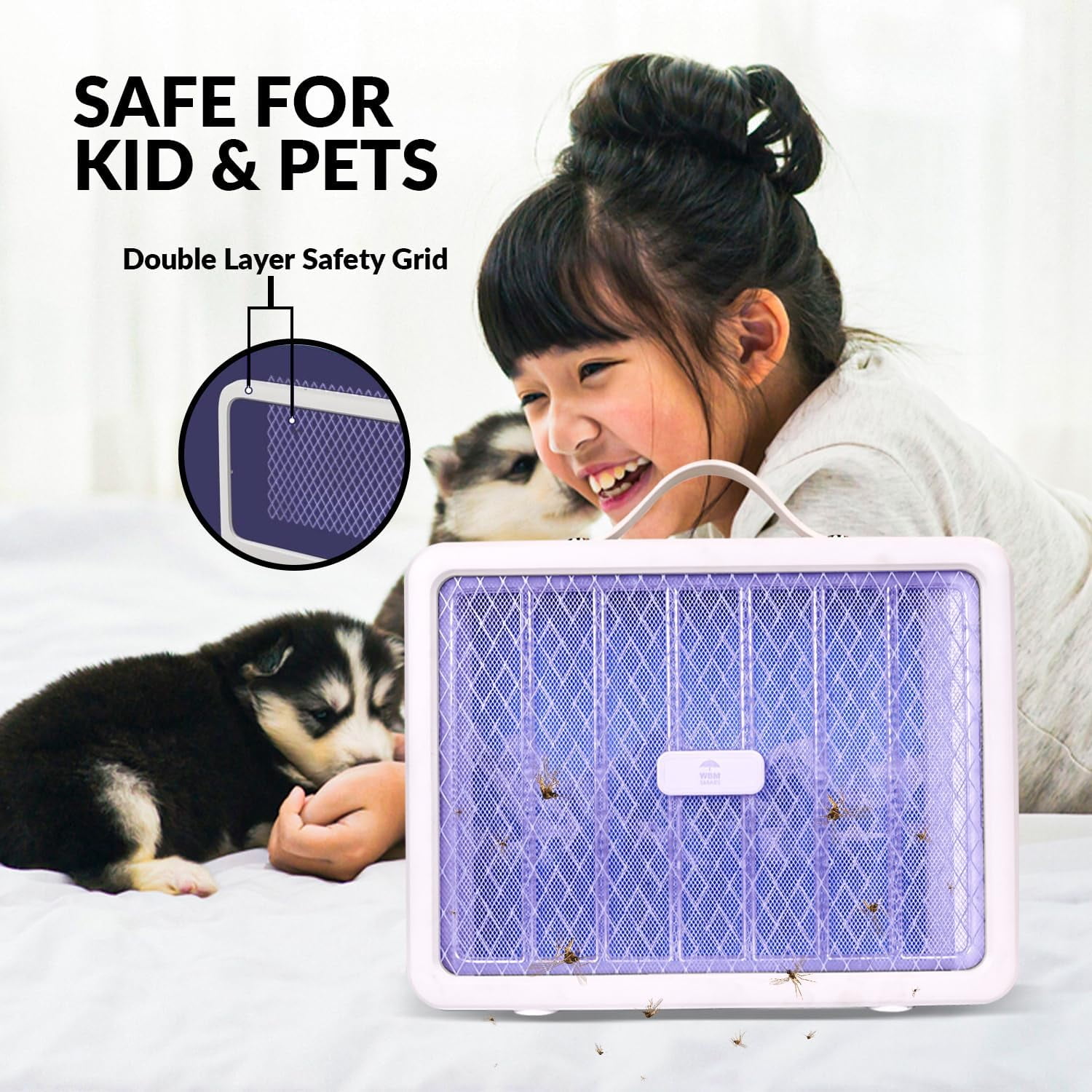 Electric Bug Zapper, High-Voltage LED UV Light Trap for Mosquitoes, Portable & Wall-Mountable, Safety Mesh Protection, Indoor/Outdoor Use