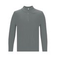 thumbnail image 4 of YLSDY Men's Knit Sweater Long Sleeve Half Zip Pullover Ribbed Sweater Tops Gray XL, 4 of 4