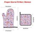 thumbnail image 2 of Pofeuu Fashionable Cats Print Oven Mitts and Pot Holders 4 pcs Set,High Heat Resistant 500 Degree Extra Thicken Long Kitchen Cotton Oven Glove for Cooking, 2 of 6