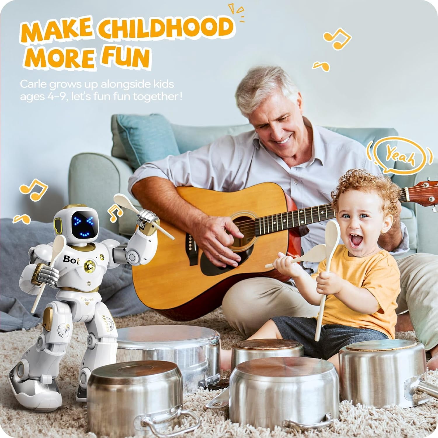 Ruko Robot Carle for Kids, Large Smart Remote Control Robot -Voice &App Control