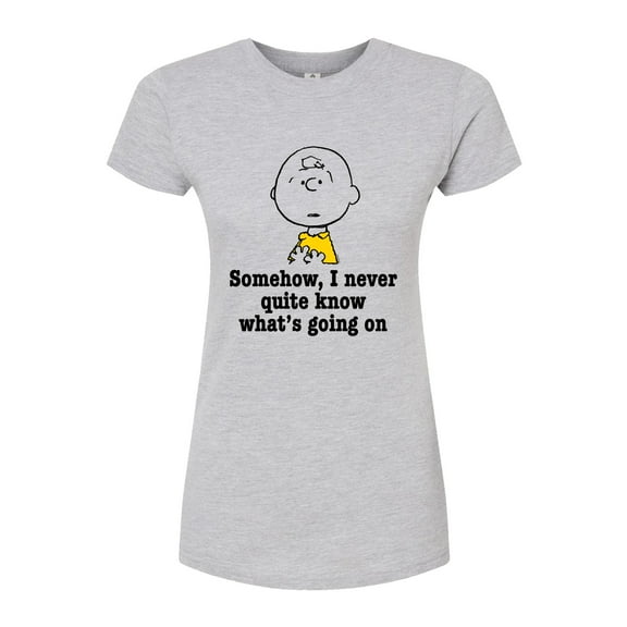 Peanuts - What's Going On - Juniors Fitted Graphic T-Shirt