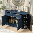 thumbnail image 2 of Aukfa 55" Modern Accent Storage Cabinet, Sideboard Buffet Console with Stripe Doors & 3 Side Shelves for Living Room/Dining Room/ Bedroom,Blue, 2 of 8