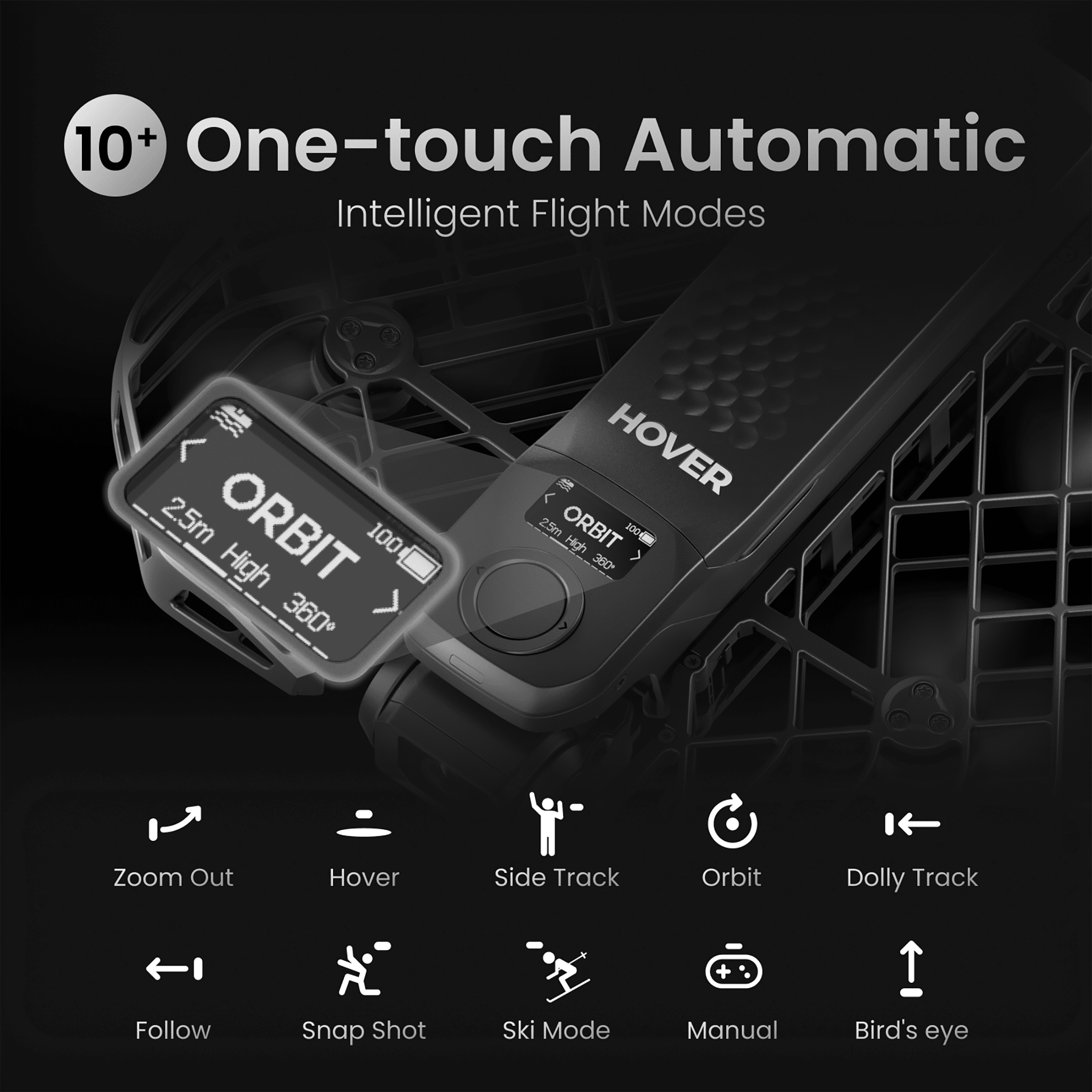 HOVERAir X1 PRO 4K UHD Action Flying Camera, Foldable Drone with AI Follow, Palm Launch, 2-Axis Gimbal, 104° FoV, for Outdoor Sports (Standard)