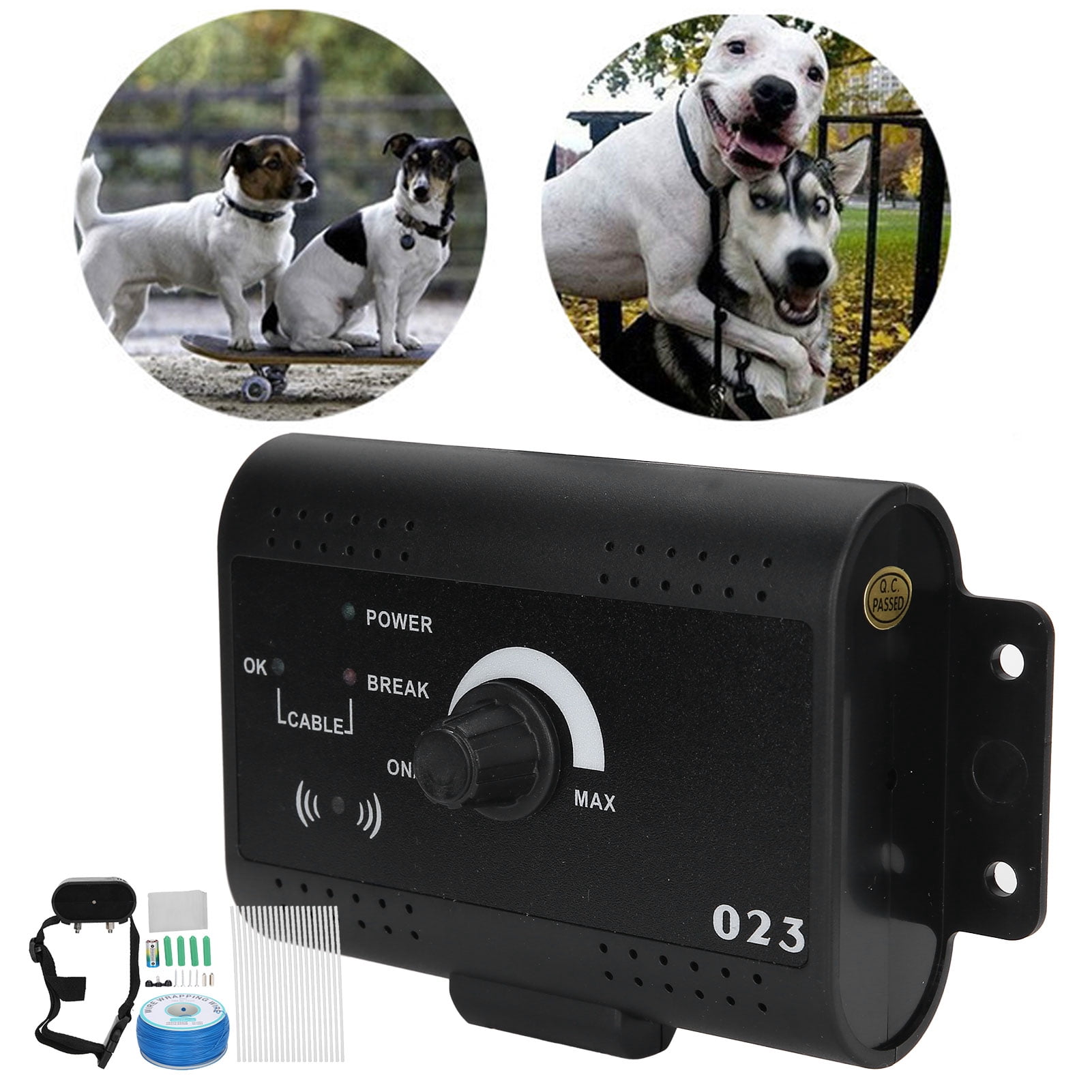 YAHHU Electric Dog Fence Waterproof Training Sound Shock Collar Electronic Pet Containment System With Adjustable Perimeter And Rechargeable Battery For All Sizes AU Plug 110-240V