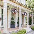 thumbnail image 4 of 2Sets Artificial Plant Hanging Basket, Paired with 20 Fake Tricolor Violet Flowers, Used for Home Porch and Courtyard Decoration (Purple White, 2), 4 of 11