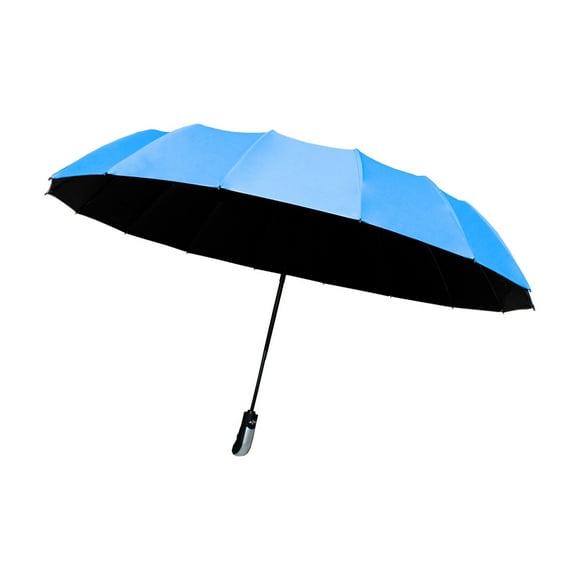 Paraguas Sombrilla De Bolsillo Automático Azul 16 Varillas