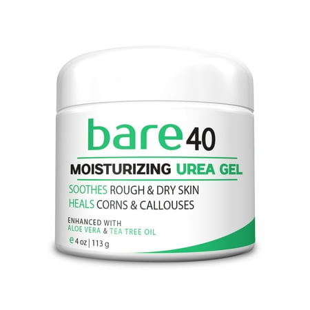 Bare Urea Foot Cream 40% - Best Corn & Callus Remover - Skin Exfoliator & Moisturizer, Rehydrates Feet, Elbows and Knees, Repairs Thick, Callused, Dead and Dry Skin 4oz Cream (Best Way To Heal Cracked Feet)