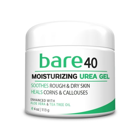 Foot Cream For Corns Bare Urea Foot Cream 40% - Best Corn & Callus Remover - Skin Exfoliator & Moisturizer, Rehydrates Feet, Elbows and Knees, Repairs Thick, Callused, Dead and Dry Skin 4oz Cream Gel ()