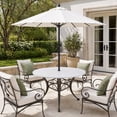 thumbnail image 2 of Round Outdoor Tablecloth with Umbrella Hole and Zipper, White Tablecloth with Elastic Waterproof, Modern Minimalist Pure Soild Color Patio Table Covers for 36" - 44" Picnic Pool Tables, 2 of 9
