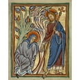 thumbnail image 2 of Unknown 12th Century English Illuminator 26x32 Gold Ornate Wood Framed with Double Matting Museum Art Print Titled - Noli me Tangere, 2 of 4