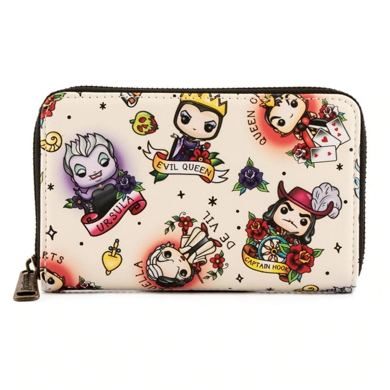 Disney Pop! by Loungefly Villains Tattoo Art Zip-Around Wallet