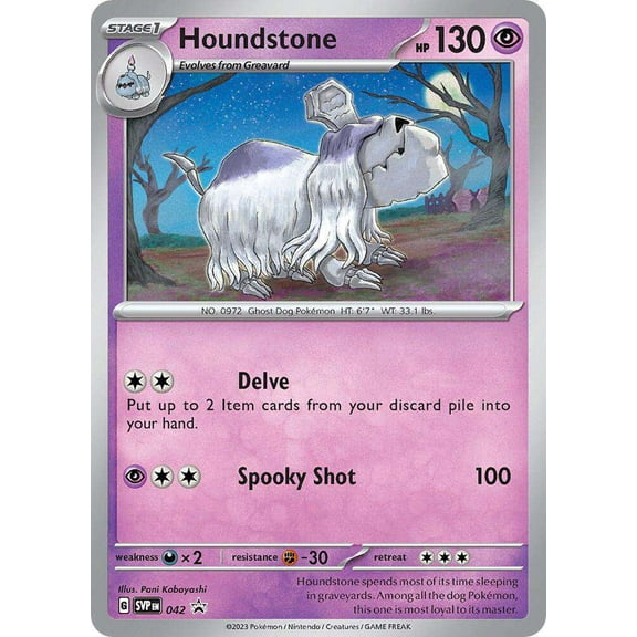 Pokemon Scarlet & Violet  Houndstone Promo Single Card