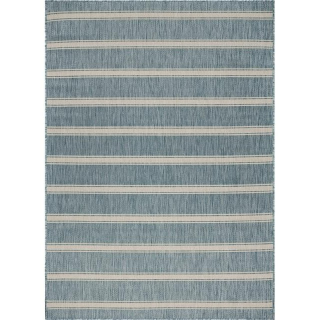 LR Resources SEADE81876AQT7695 Destiny Beach Striped Indoor Outdoor Rectangle Area Rug