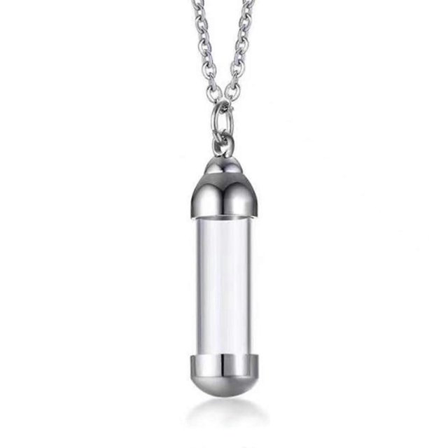 Blood Vial Necklace Cremation Urn Necklace Ashes Holder Tube Necklace Pendant