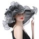 thumbnail image 2 of SAYOO Sombrero de mujer elegante tela de malla plegada con flores adornadas con cornisa ancha SAYOO  moda, 2 of 4