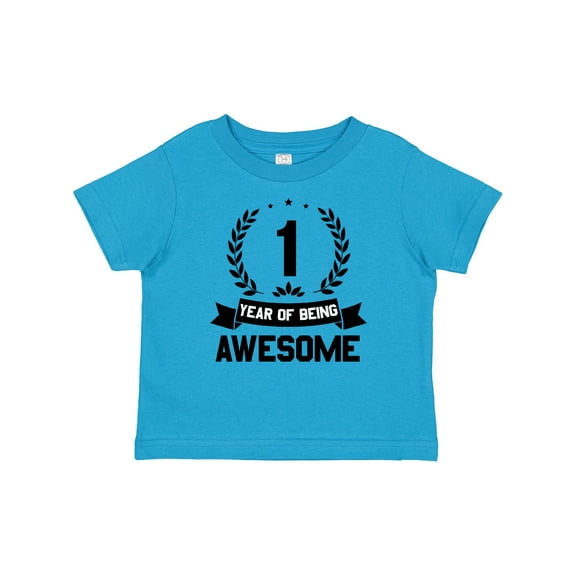 Inktastic 1 year of being awesome birthday black Boys or Girls Baby T-Shirt