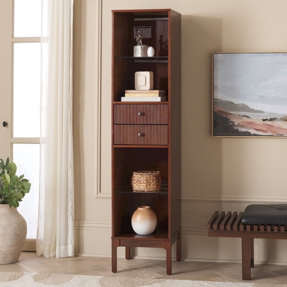 SEI Clairville Curio Bookcase and Display Shelf