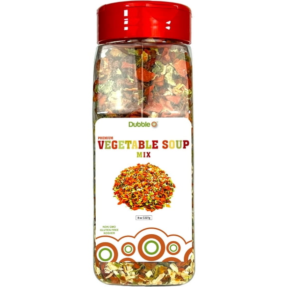 Premium Dried Vegetable Soup Mix - 8 oz.  ⦾  Perfect for Ramen and Chicken Noodle Soup  ⦾  Dubble O Brand