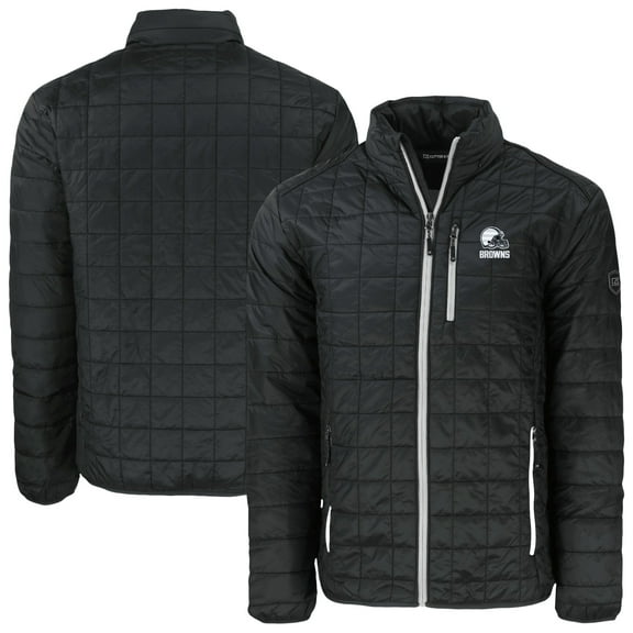 Cleveland Browns Cutter & Buck Rainier PrimaLoft- Eco Insulated Full-Zip Puffer Jacket - Black