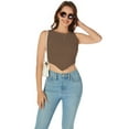 thumbnail image 2 of Womens Sexy Knit Ribbed 2024 Tank Top Crew Neck Trendy Cute Crop Tops Summer Sleeveless Basic Shirt, 2 of 5