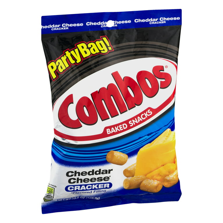 Combos Cheddar Cheese Cracker Baked Snacks Party Bag, 15 Oz. 