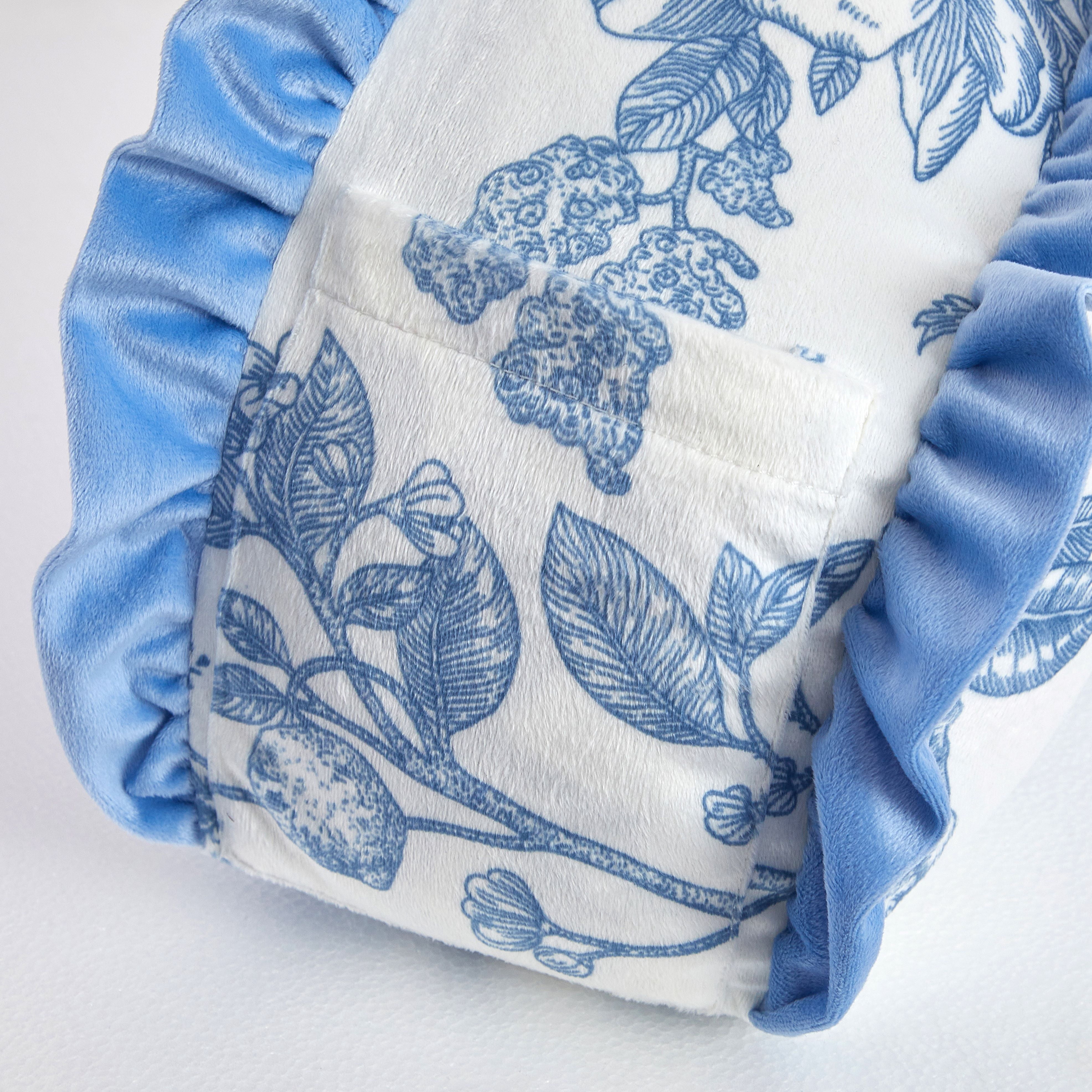 Urban Shop Petals & Pearls 35"x 22" Blue Floral Backrest Pillow