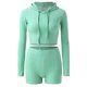 thumbnail image 3 of Gibobby Conjunto de pantalones de yoga Trajes de yoga para mujeres Conjunto de 2 piezas Chándal Sin costuras Manga corta Crop Top Entrenamiento Leggings Sport(Verde,CH), 3 of 5