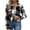 Black, variant on XFLWAM Womens Cropped Plaid Shacket Jacket Long Sleeve Button Down Short Flannel Wool Blend Shirt Coat with Pockets Black S