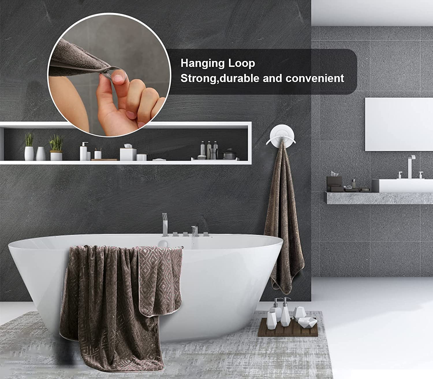 Jessy Home 4 Pack Bath Towels Brown Oversized Bath Sheet 35"x70"-600 GSM Soft Extra Large Bath Towel Set