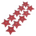 thumbnail image 5 of 10x Patterned Wooden Pentagram Slice Pieces Five Pointed Star Crafts Red------Product code 80036, 5 of 5