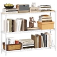 thumbnail image 2 of Homeiju 3-Tier Kitchen Storage Shelf, 41" Wide Adjustable Standing Metal Shelving Unit with Removable Wooden Boards, Heavy Duty for Pantry, Bathroom, Garage, Entryway, Plant Stand, White, 2 of 5