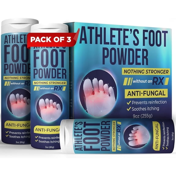 Athlete’s Foot Powder with Miconazole Nitrate 2% & Tea Tree Oil | Relieves Itchy, Burning Feet & Controls Odor