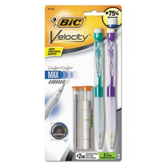 Bic Corporation  Velocity Max Pencil, 0.7 Mm, Assorted, 2 & Pack