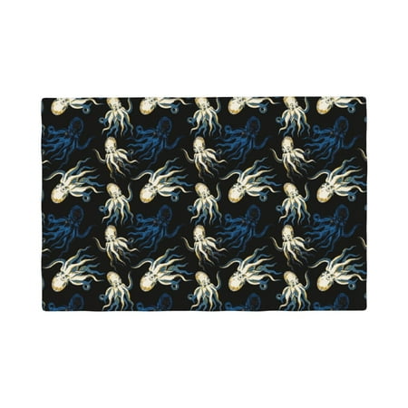 

Table Placemats Set of 6 - Octopus 1 12x18 In Faux Linen Double Heat Resistant Place Mats Cloth Indoor/Outdoor Placemats Washable Table Mats for Dining Kitchen Party
